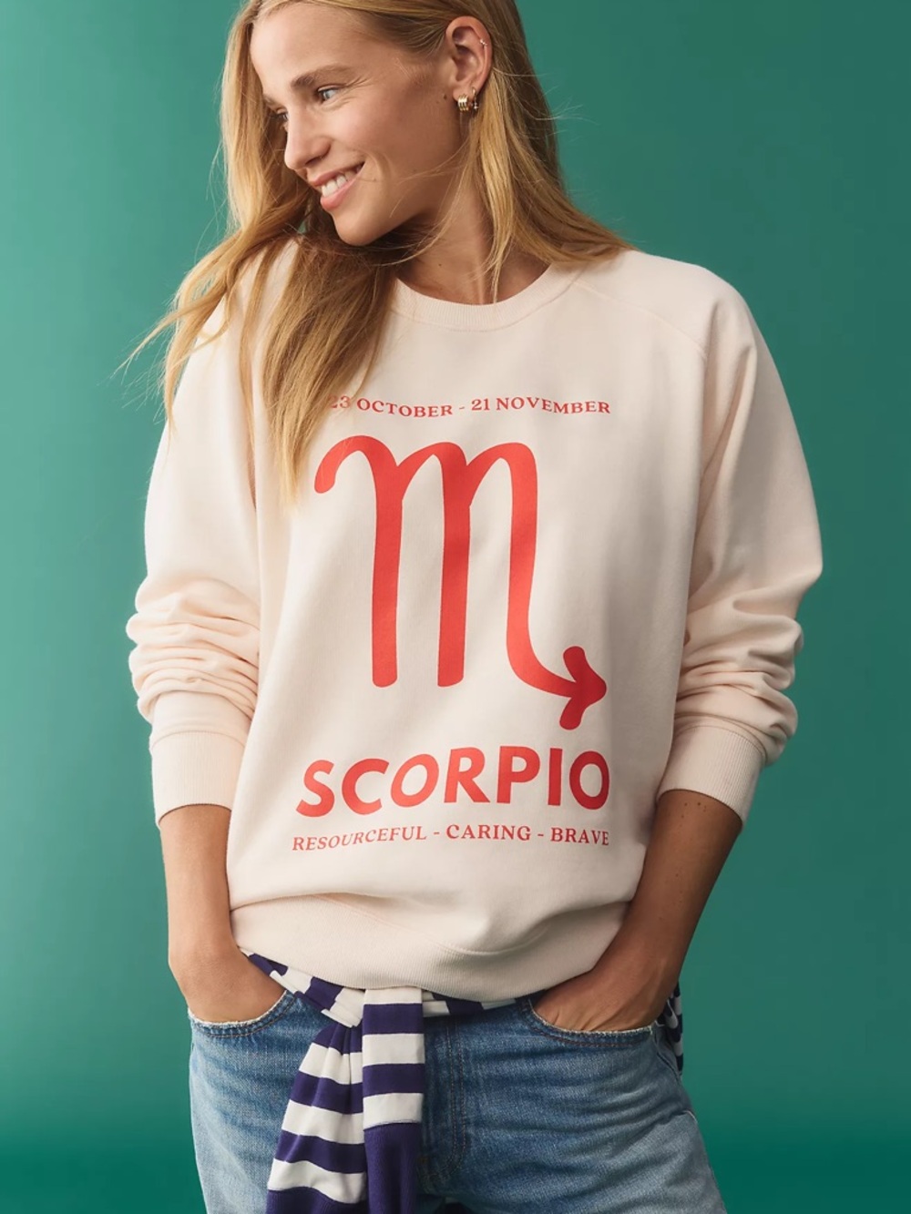 Anthropologie The Scorpio Sweatshirt by Catherine O’Sullivan Size M